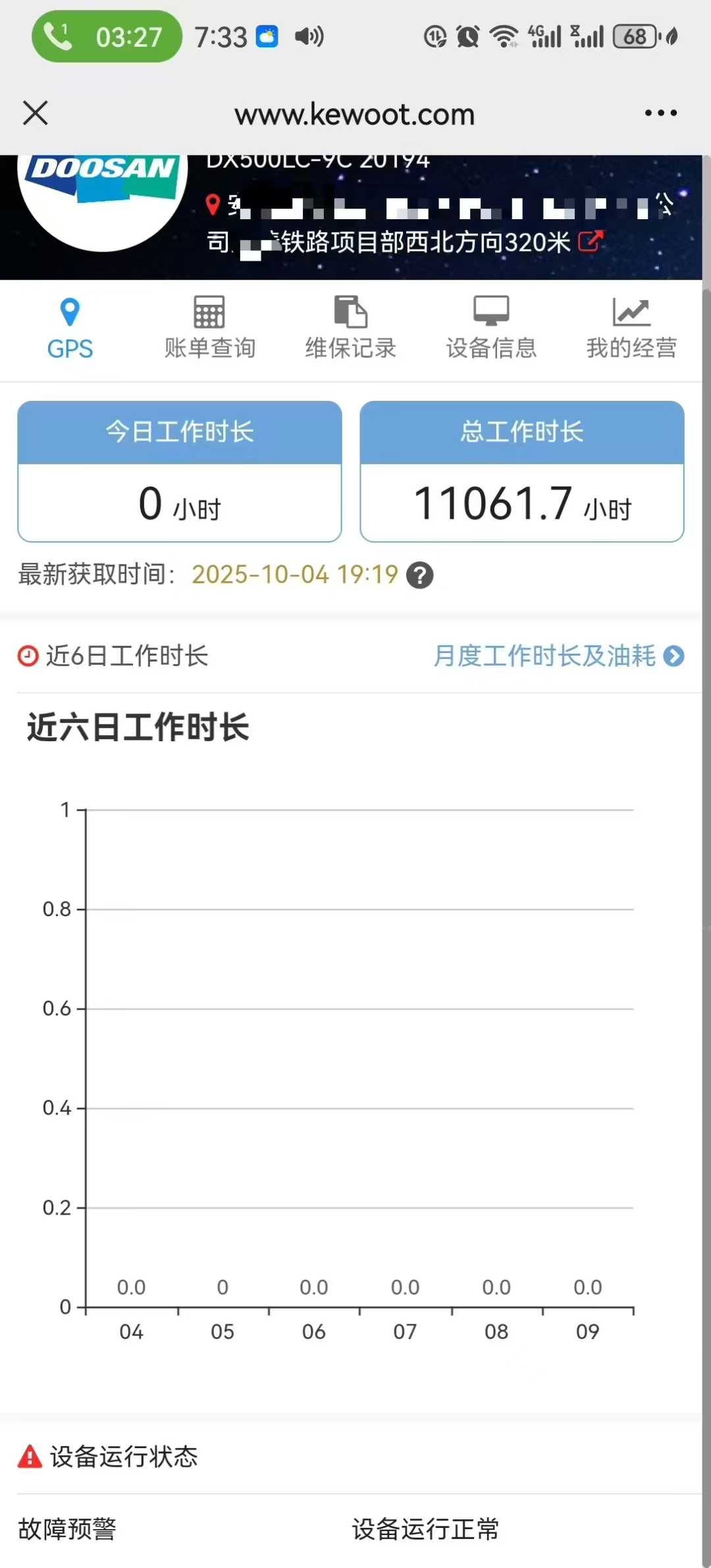 Used Doosan DX500 Excavator 2016 Model / 9